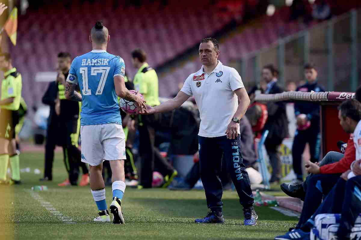 Francesco Calzona e Marek Hamsik esonero mazzarri