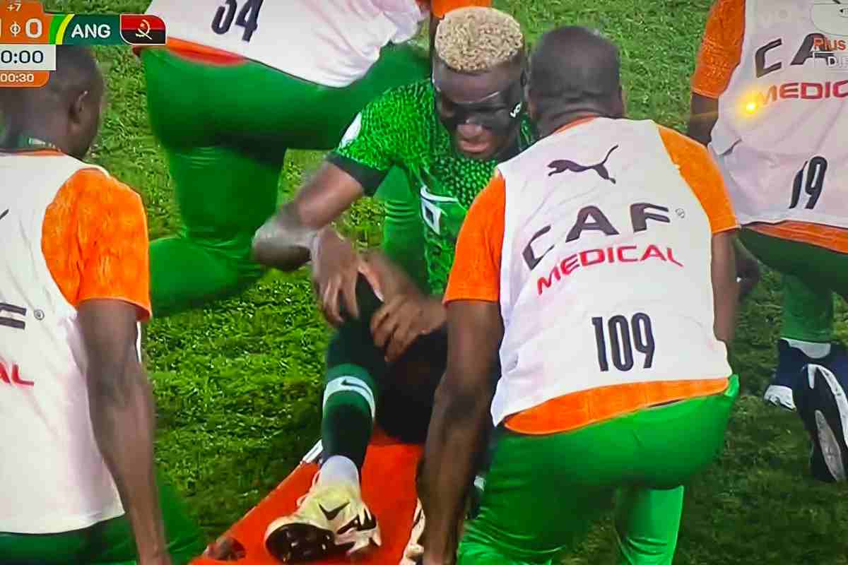 Napoli infortunio Osimhen durante Nigeria Angola