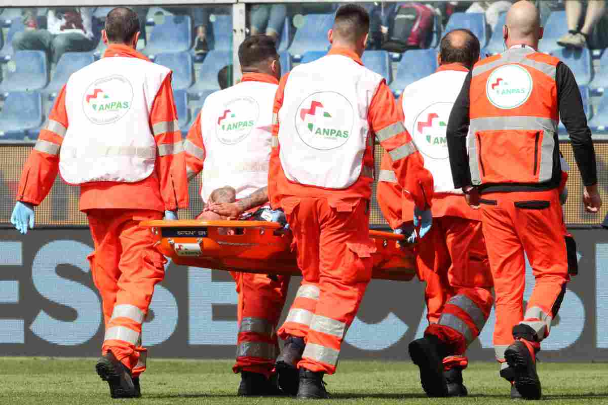 Scontro shock e giocatore in coma