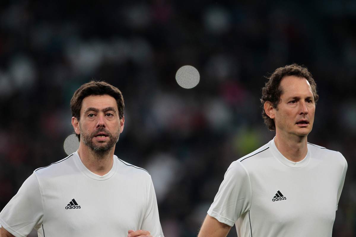 Andrea Agnelli in campo con John Elkann