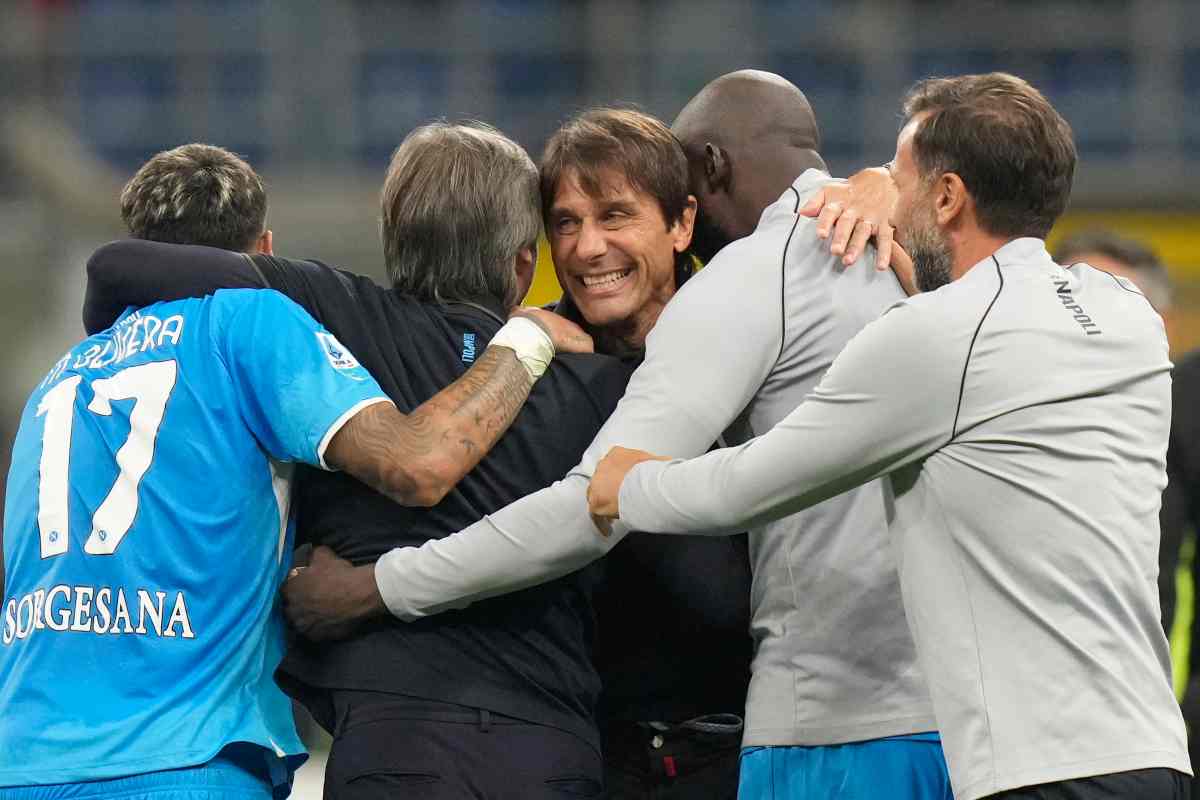 Conte esulta con il Napoli