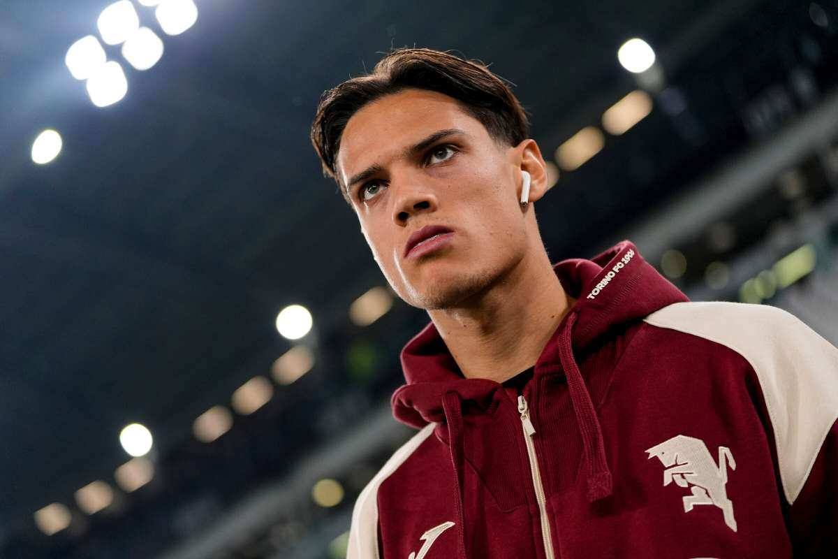 Samuele Ricci nel derby Juventus-Torino