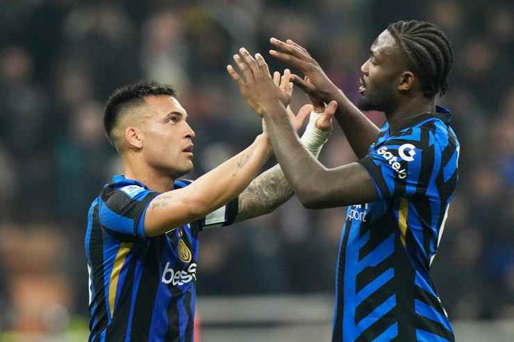 Esultanza di Thuram e Lautaro